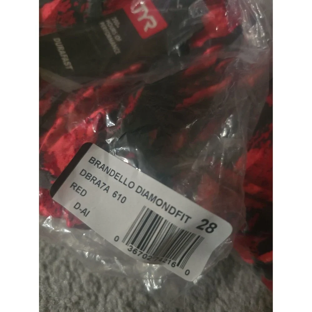 TYR DuraFast Lite Brandello Diamondfit 1 Pc Swim Red Women's Sz 28 New